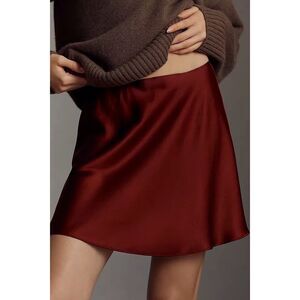 NWT Rumored Kerrigan Silhouette Satin Slip Mini Skirt Merlot Sz 6 $88